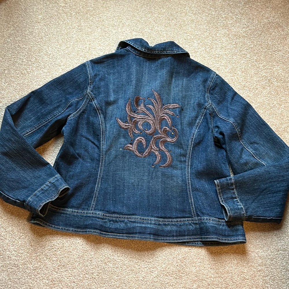Venezia jean decaled gem back denim jacket - Picture 4 of 4